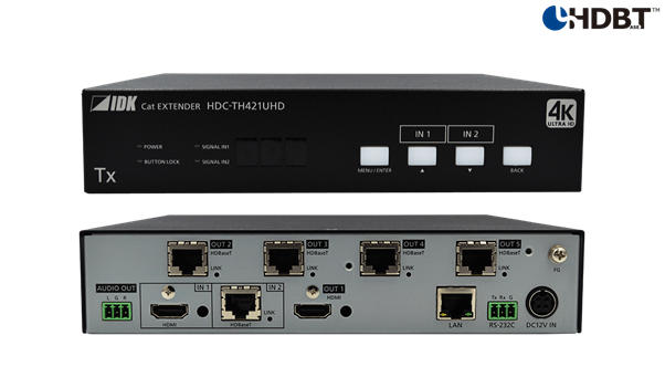 [HDC-TH421UHD - 4K@60 HDBaseT Transmitter with 2 Inputs & 5 Outputs] HDC-TH421UHD - 4K@60 HDBaseT Transmitter with 2 Inputs & 5 Outputs