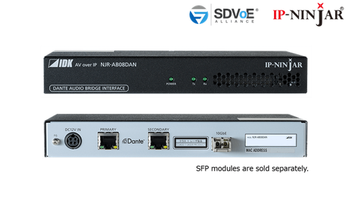 NJR-AB08DAN - Dante Audio Bridge Interface (SFP+ module sold separately)